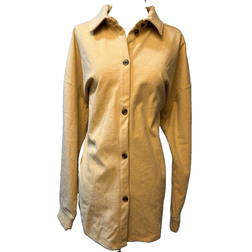 Cuddl Duds Long Sleeve Button Down Shirt Collared Top Soft Cozy Tan Size 1X